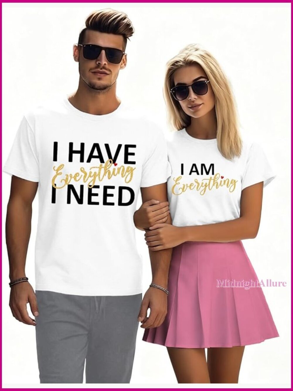 Matching Couples Valentines T-Shirt Love Hearts Letter Print Tee Tops